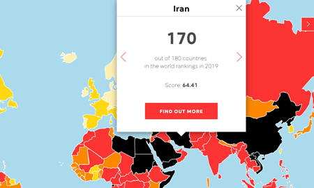 استرالیا رتبه 21 ، افغانستان رتبه 121 و ایران در قعر جدول "شاخص آزادی رسانه‌ها در جهان"2019