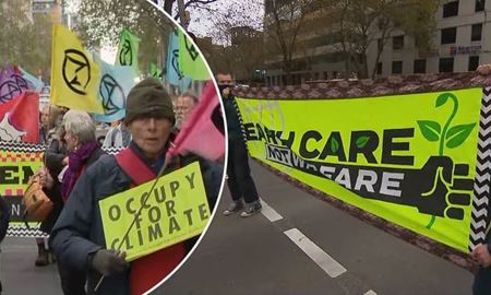 تجمع اعتراضی فعالان محیط زیست در ملبورن استرالیا