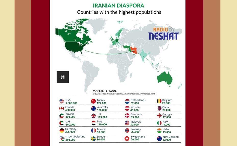 آمار مهاجران ایرانی در کشورهای جهان