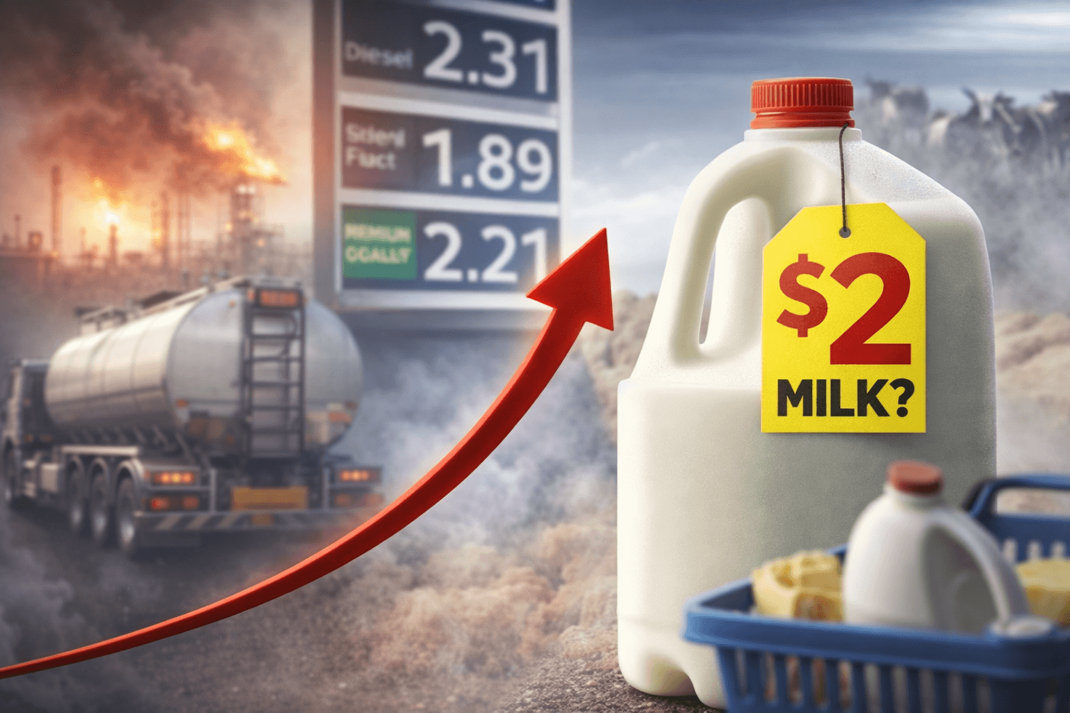 شیر ۲ دلاری در راه است؟ بحران سوخت، زنجیره غذایی استرالیا را تحت فشار قرار داد