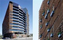 طراحی جالب ساختمان با چوبهای معلق در کارلتون استرالیا 