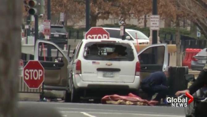 حضور "مالکوم ترنبول " در زمان برخورد یک خوردو با موانع امنیتی کاخ سفید آمریکا