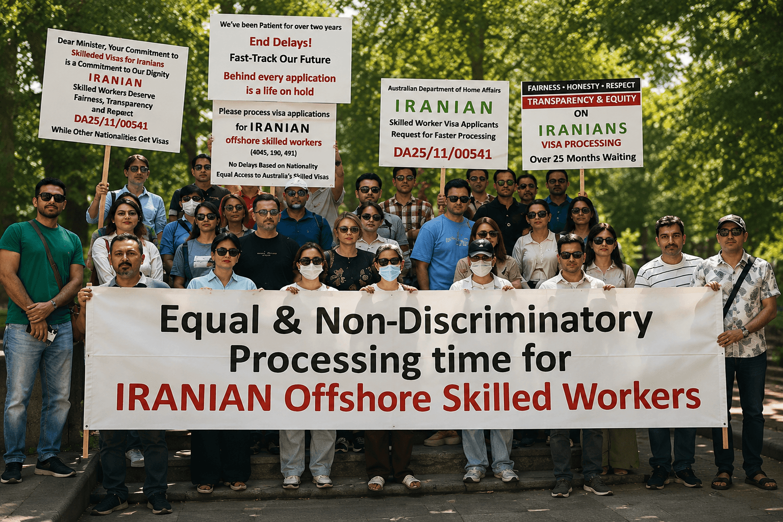 بلاتکلیفی ادامه دارد؛ دومین تجمع متقاضیان ایرانی ویزاهای مهارتی مقابل سفارت استرالیا در تهران