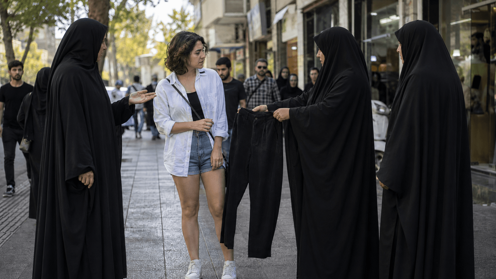 تشدید برخوردها بر سر حجاب در ایران؛ زن جوان به پوشاندن پاهایش وادار شد