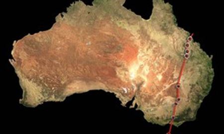 طویل‌ترین زنجیره آتشفشانی قاره‌ایِ جهان در شرق استرالیا