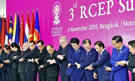 رهبران ۱۶ کشور در  بزرگترین پیمان تجاری جهان 